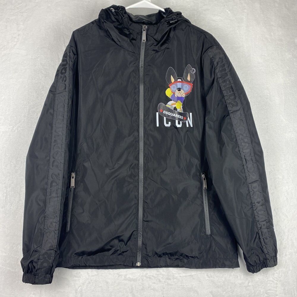 Dsquared2 Icon Ski Jacket Mens Extra Large Black Windbreaker Water Repellent